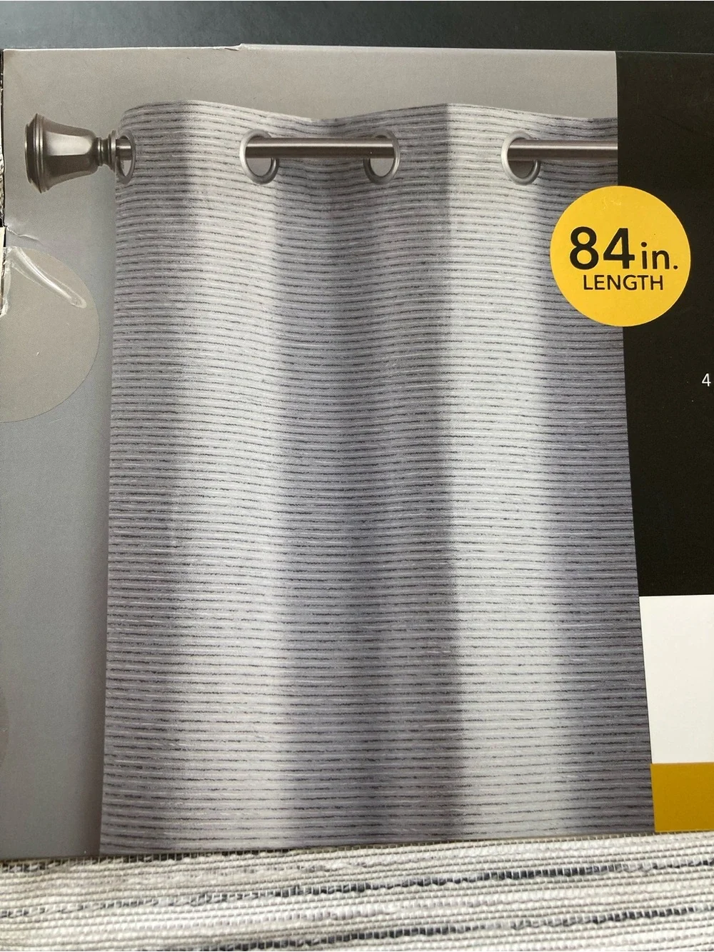 4 Panels Light Gray Grommet-Top Blackout Room Darkening Curtains 84” length